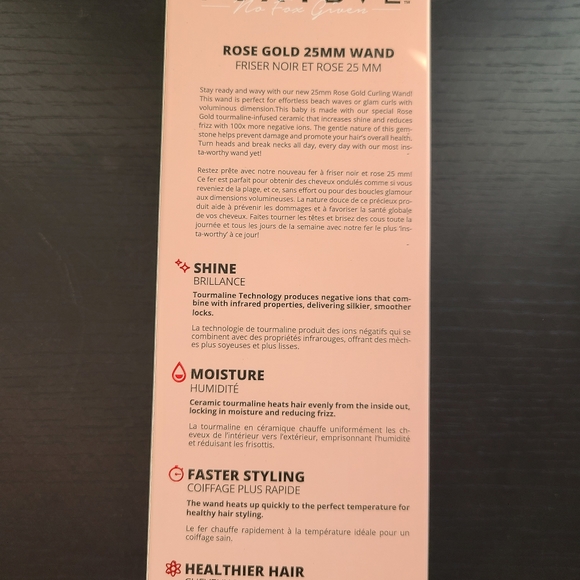 New Foxybae 25mm Curling Wand Rose Gold hair iron - Picture 3 of 4